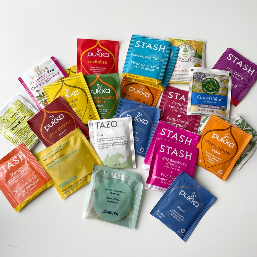 Tea Sampler Set : TAZO, STASH, Pukka, and David’s Tea